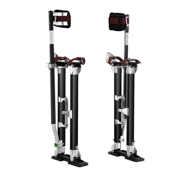Adjustable Aluminum Drywall Stilts, 24-40 Inch Professional Work Stilts with Knee Pads for Painting, Taping, and Construction, Non-slip and Durable.