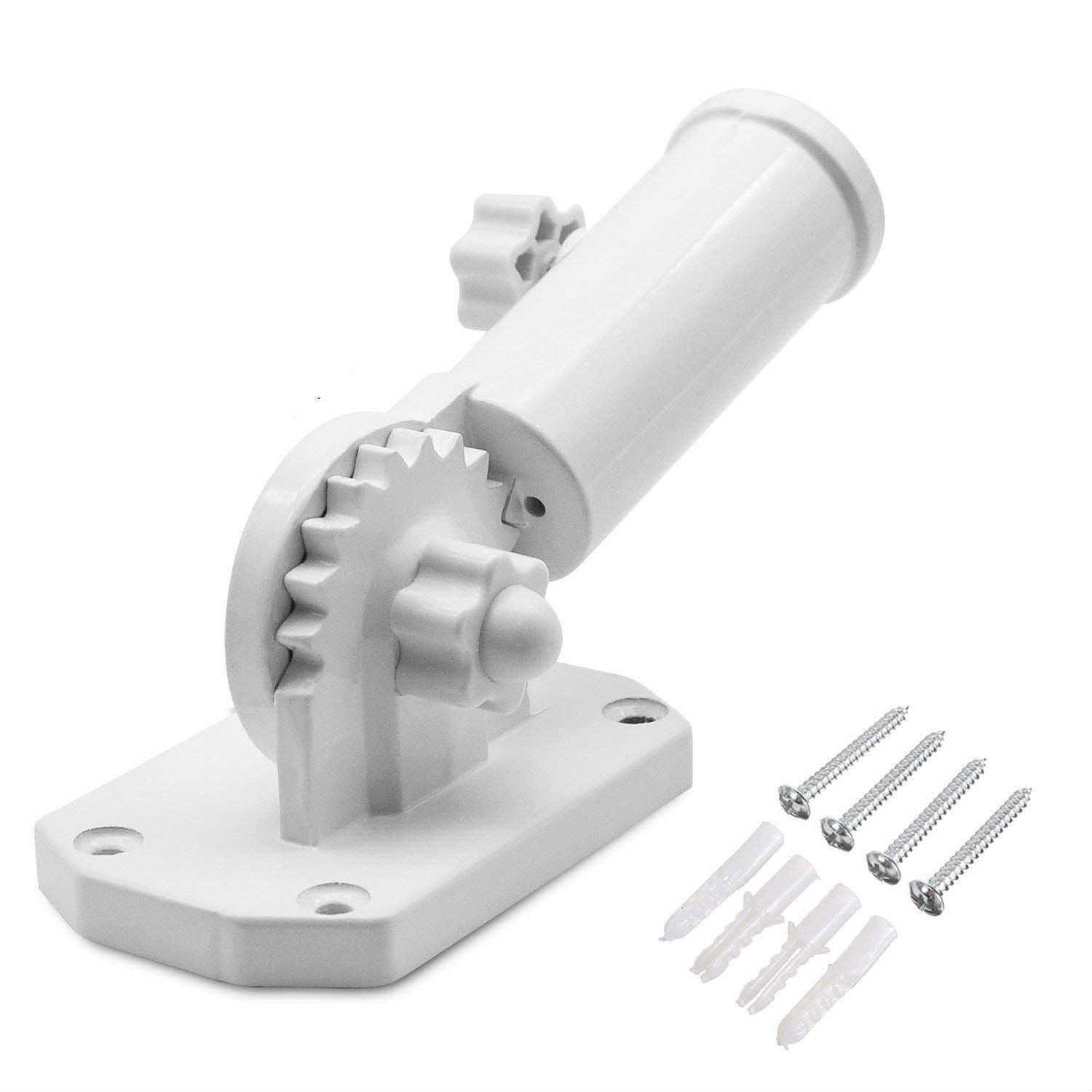 Adjustable White Aluminum Flag Pole Bracket Holder