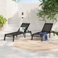 thumbnail image 1 of Adjustable Aluminum Outdoor Chaise Lounge Chairs, Black, Set of 2, 1 of 12