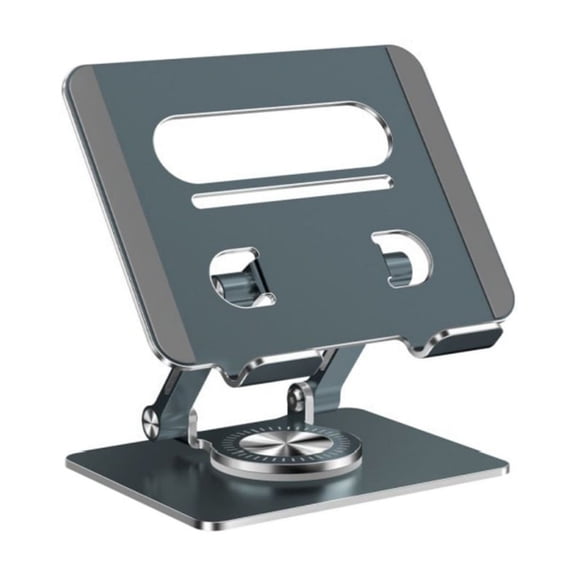 Tablet Holder, 360 Degree Rotation, Adjustable Height, Aluminum, Secure and Stable Tablet Stand for All Devices