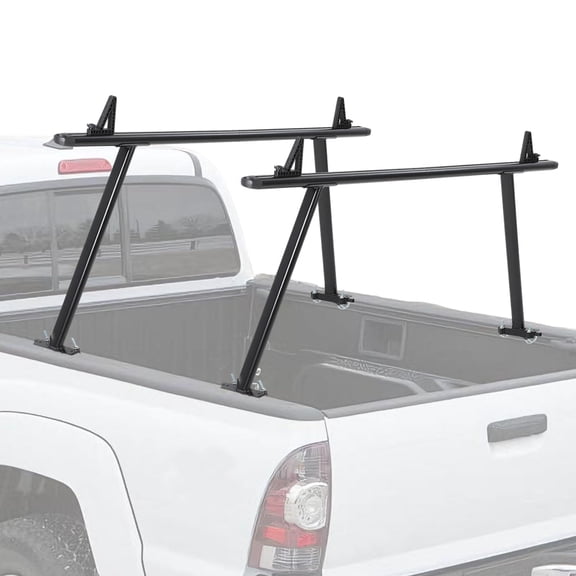 Adjustable Aluminum Two-Bar Truck Bed Ladder Rack, 1000LBS Capacity
