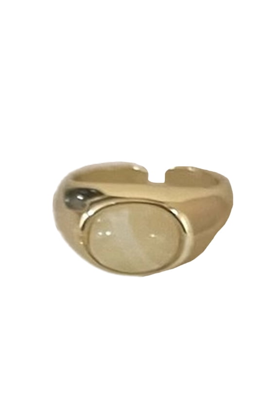 Adjustable Amber Color Stone Rings Natural Gemstones Opening Finger Rings Elegant Accessories for Fashion Enthusiasts
