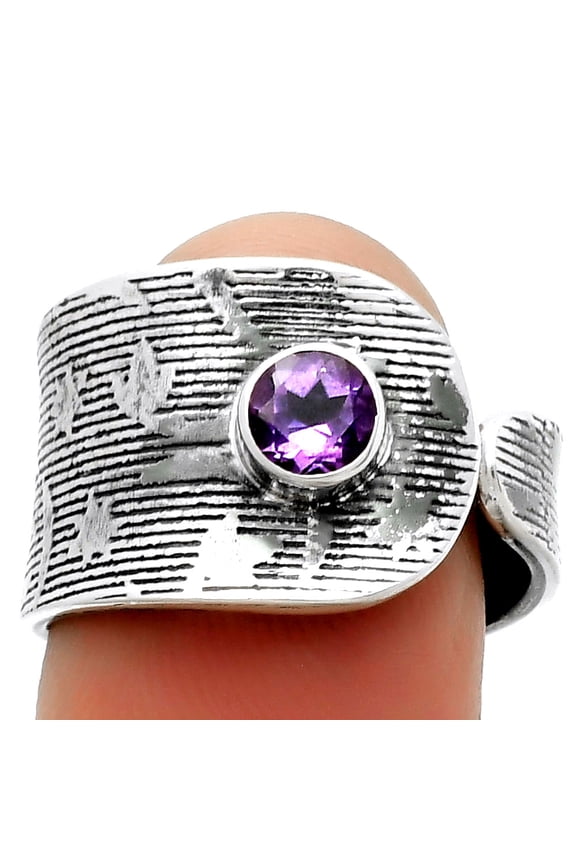 Adjustable - Amethyst - Brazil 925 Sterling Silver Ring s.7.5 Jewelry R-1319 SDR170013