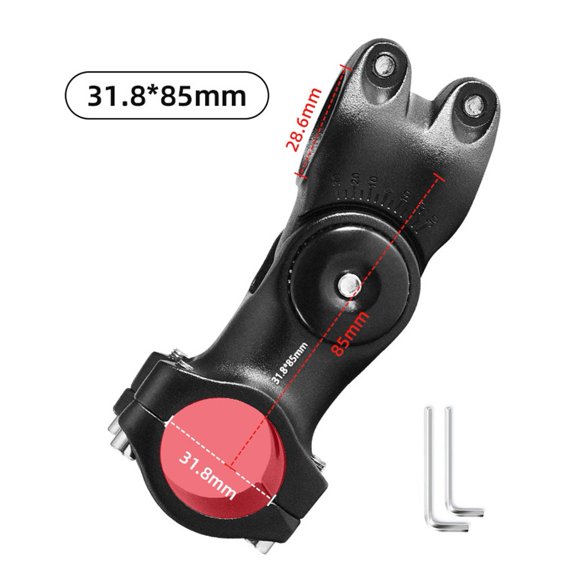 Adjustable Angle Bike Stem Riser with Double Screw Stability Mechanism, Fits 31 8mm and 25 4mm Handlebars, Made of Aluminum Alloy 6061 (31.8 * 85)