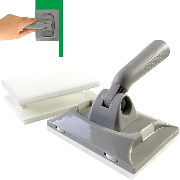 Adjustable Angle Paint Edger & Edge Trimmer with Extendable Handle | Paint Pad Applicator with 2 Replaceable Pads | Innovative Edge Painting Tool for Walls, Corners & Ceilings (Grey)