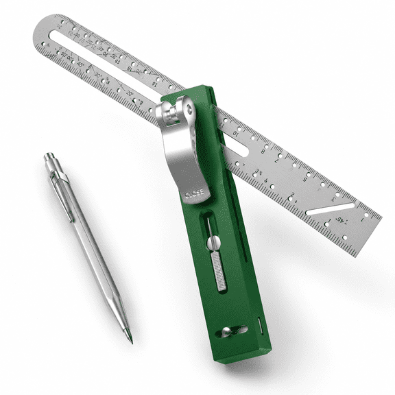 Adjustable Angle Ruler With Tungsten Carbide Scriber, 9.45 Inch Aluminum Protractor Measuring Tool