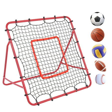 Adjustable Angle Soccer Rebounder Net, 39"x39" Training Net for Passing Control Practice, Portable Rebounder for Solo Team Use