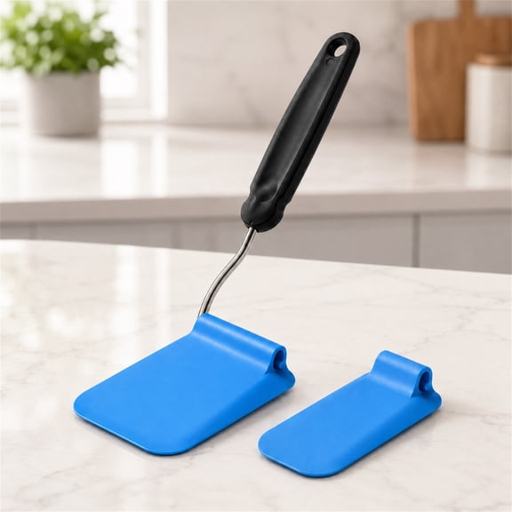 Adjustable Angle Spatula Turner Set, Interchangeable PC Heads With Stainless Steel Handle For Eggs Pancakes And Kitchen Cooking Blue