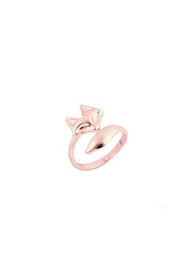 Adjustable Animal Ring Open Copper Fox Ring for Women Individually Packed Jewelry Silver Gold and Rose Gold Fox Design Ring