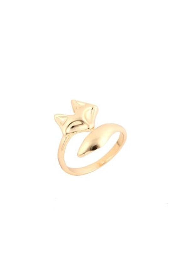 Adjustable Animal Ring Open Copper Fox Ring for Women Individually Packed Jewelry Silver Gold and Rose Gold Fox Design Ring