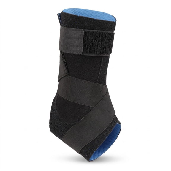 Adjustable Ankle Brace with Dual Side Stabilizers Breathable Compression Foot Support Strap for Sprains Tendon Pain Relief and Sports Recovery