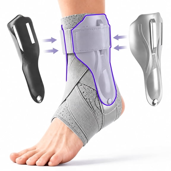 Adjustable Ankle Brace with Side Stabilizers, Figure-8 Straps & Breathable Support for Sprains, Injury Recovery & Daily Protection, m