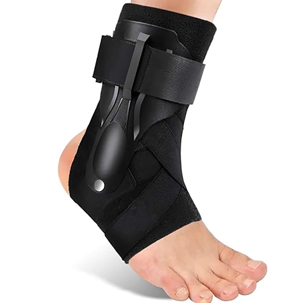 Adjustable Ankle Support Sprained Ankle Brace for Ankle Sprained, Achilles Tendon, Plantar Fasciitis, Injury Recovery, Ankle Support for Running, Basketball, Football (BlackM)