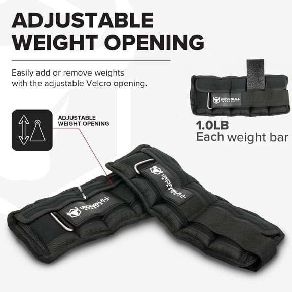 Adjustable Ankle Weights (10lbs/Pair) - Weighted Ankle Weight for Walking, Gym and Exercise