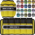 thumbnail image 1 of Nordic Lifting Adjustable Ankle Weights, 1 Pair, Canary Yellow, 1 - 10 lbs, for Women and Men, 1 of 9