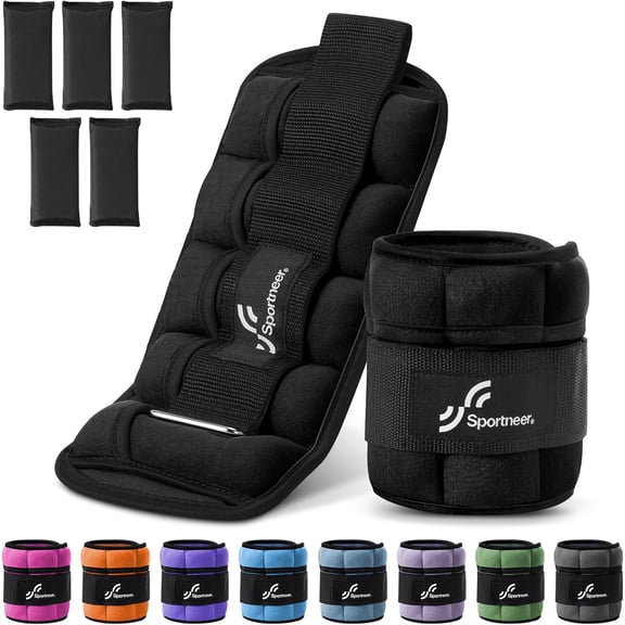 Adjustable Ankle Weights for Women and Men 7 lbs/Pair Adjustable Leg Weights with Secure Straps, Strength Training Weighted for Yoga, Walking, Running, Aerobics, Gym, Physical Therapy