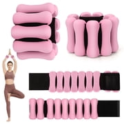 Cshidworld Wrist Weights, Set of 2 Ankle Weights for Women Men, Adjustable Wrist Weighted Bracelet for Home Gym Workout, Running, Yoga, Exercise, Strength Training, Pilates, (1LB Each) Pink