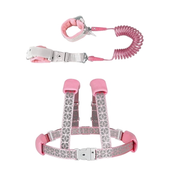 Adjustable Anti-Lost Wrist Link with Lock, Kid Protection Tether for Travel, Outdoor Walking, Parks, and Shopping, Reflective Design for Girls, and Young Children
