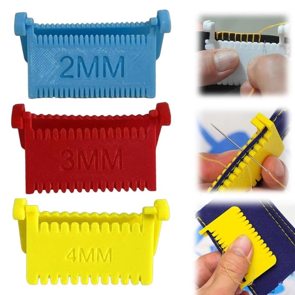 Adjustable Anti‑Slip Clip‑On Fabric‑Fix Template, Sewing Patchwork Stitch Ruler with 2‑3‑4‑mm Spacing Gauges
