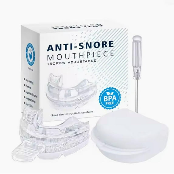 Adjustable Anti Snoring Mouth Guard 3-Piece Set For Comfortable Sleep Pink Blue Clear