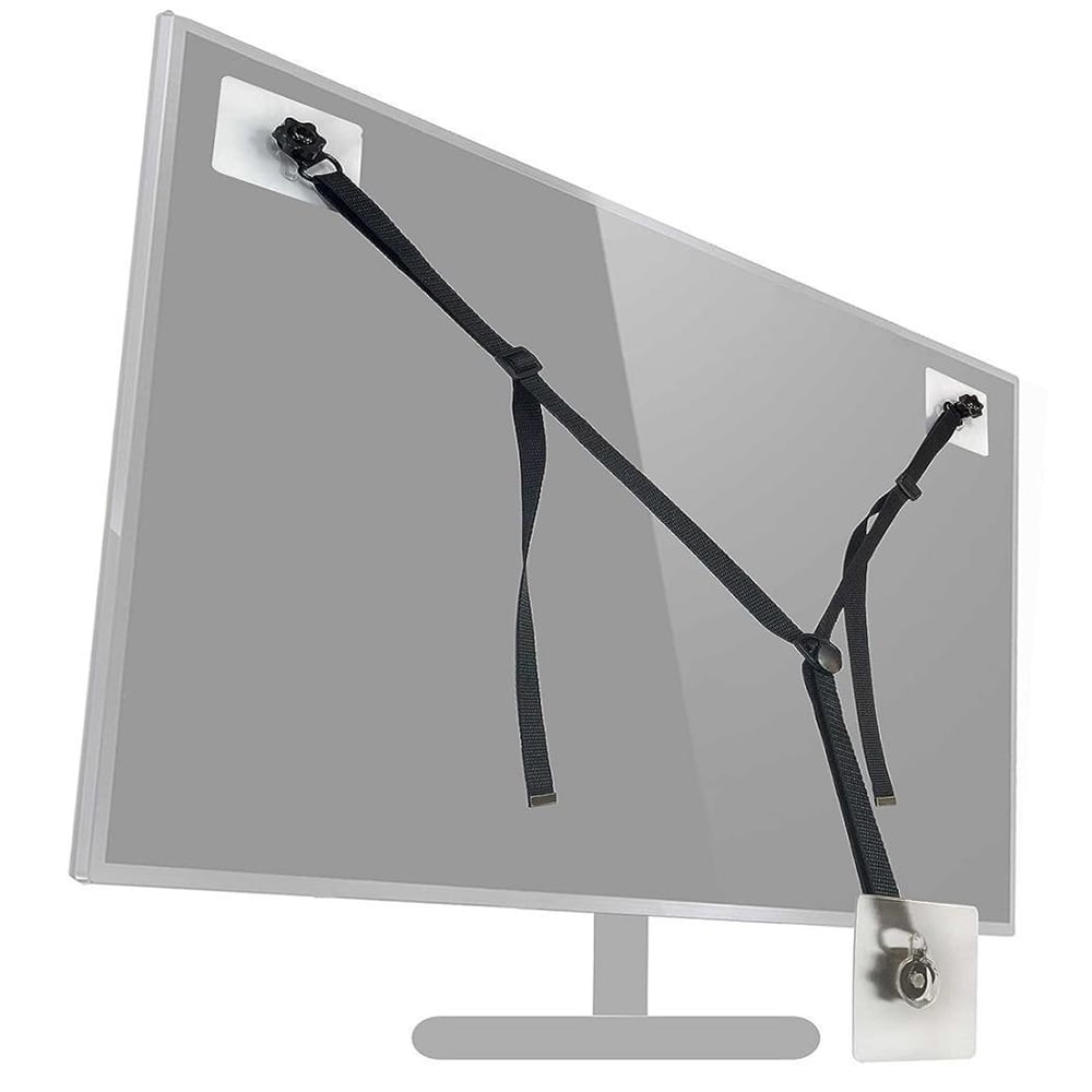 Adjustable AntiTip NoDrill Flat Screen TV Safety Straps