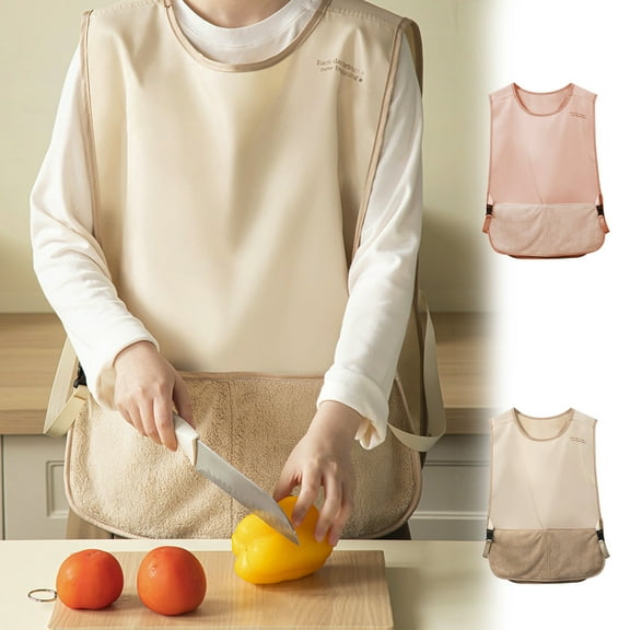 Adjustable Apron Vest with Pockets and Towel for Kitchen Cooking Waterproof Oil Resistant Catering Workwear Unisex Waistcoat for Home Chefs and Professional Bbq Catering Topliu
