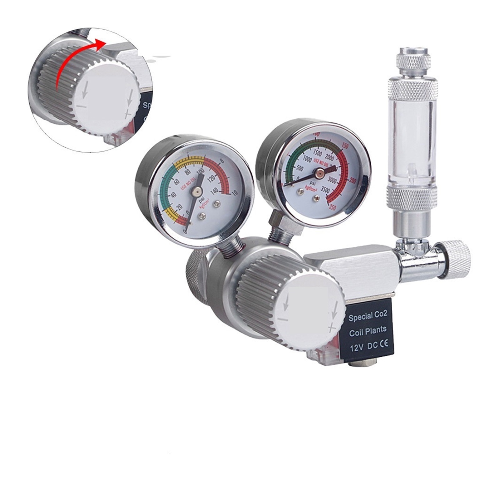 Adjustable Aquarium CO2 Regulator Magnetic Solenoid Check Valve Fish ...