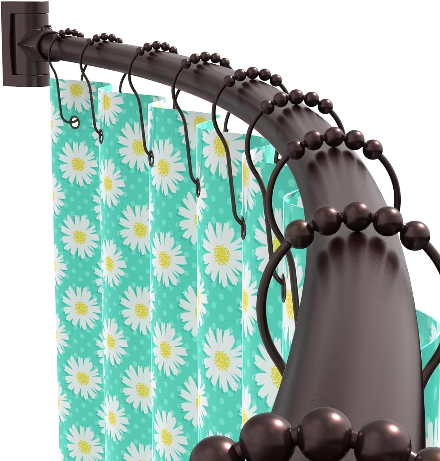 Adjustable Arched Curved Shower Curtain Rod Rustproof Expandable ...