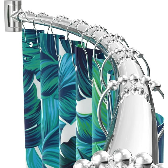 Adjustable Arched Curved Shower Curtain Rod Rustproof Expandable Aluminum Metal Shower Rod 38-72 Inches Telescoping Design Exquisite Customizable for Bathroom,Need To Drill Screw,Chrome