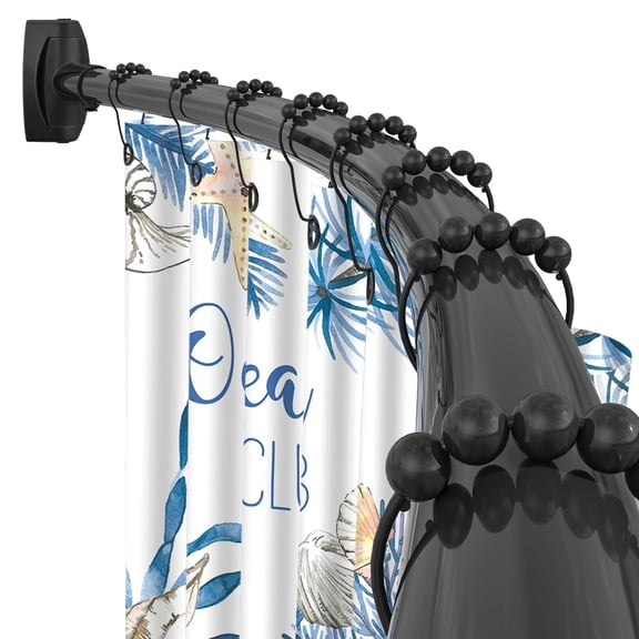 Adjustable Arched Shower Curtain Rod Matte Black 35''-82'' Bathroom Bathtub Use