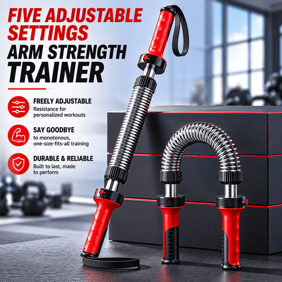 OUMASK Adjustable Arm Exerciser for Men  Multifunctional Spring-Loaded Fitness Bar for Arm and Chest Muscle Training