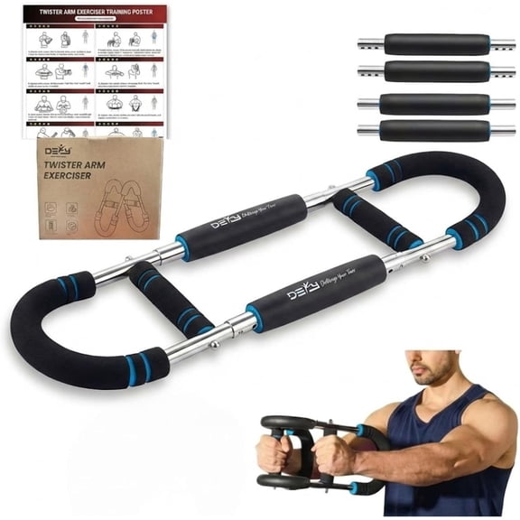 Adjustable Arm Twister Trainer (30-110 Lbs) with 4 Steel Springs & 3 Resistance Levels - Portable Chest Expander for Biceps, , and Upper Fitness