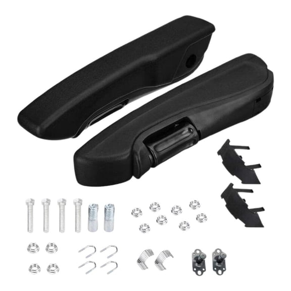 Adjustable Armrests for Vehicle Seats - PU Foam, Metal Mounting, Black Color, 39x7.5x9.5cm Size, Step-less Regulation