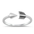 thumbnail image 1 of Adjustable Arrow Open Love Ring .925 Sterling Silver Band Jewelry Female Male Unisex Size 6, 1 of 4