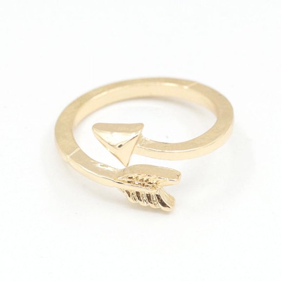 Adjustable Arrow Ring: Unisex Alloy Fashion Ring, Simple Design, Electroplated Finish, Open Ring Style for Everyday Wear