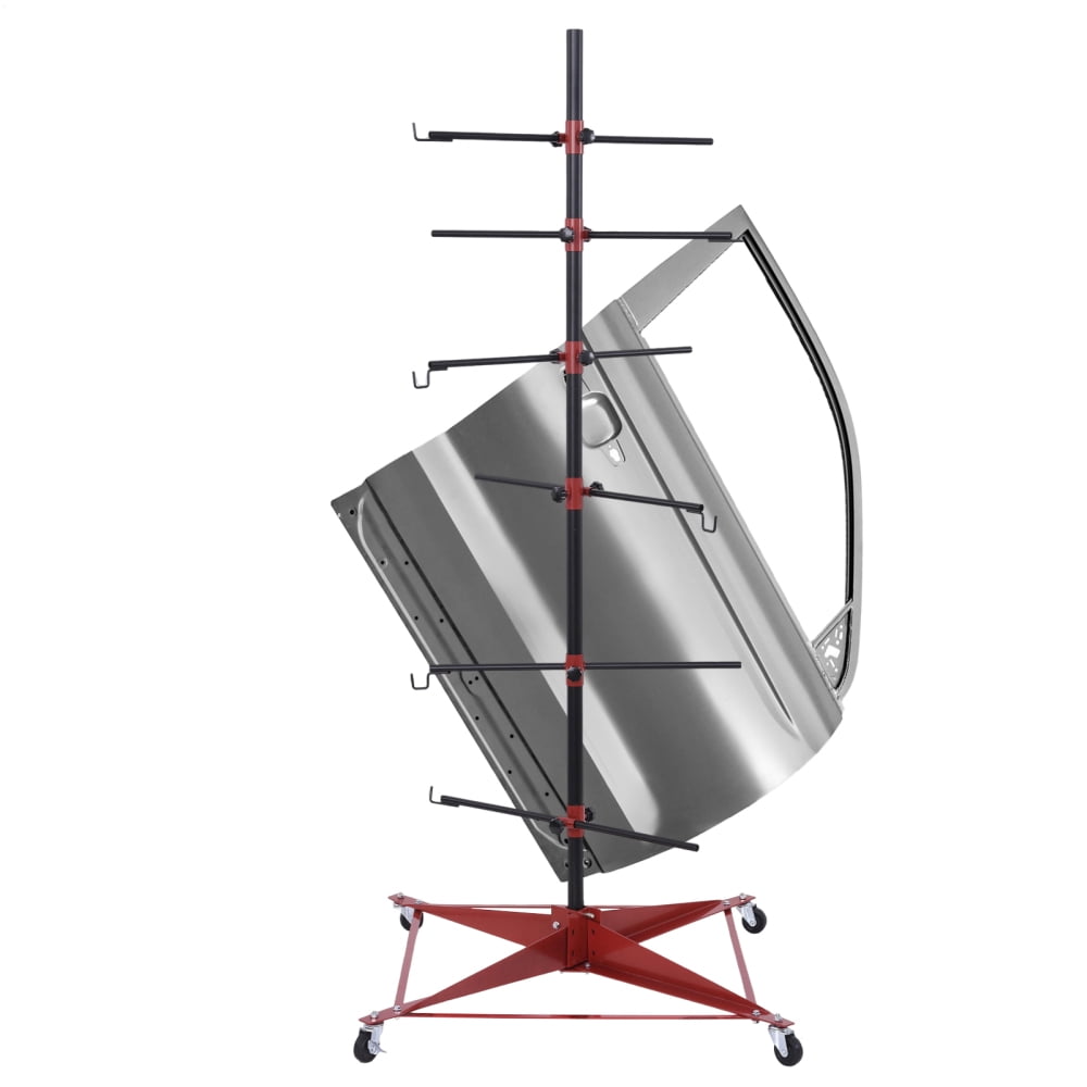 Adjustable Automotive Paint Stand: 4-Wheel Movable Steel Bumper Rack w ...