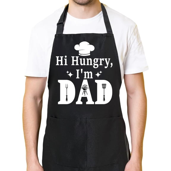 Adjustable BBQ Cooking Baking Kitchen Aprons for Dad Chef with Pockets, Fun Fathers Day Birthday Grilling Gift