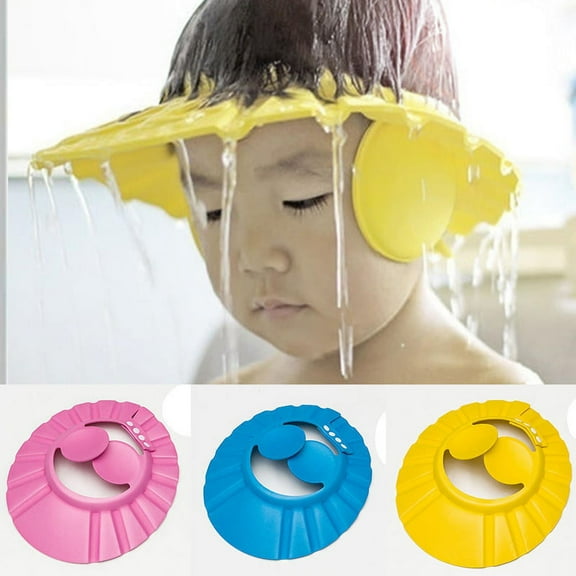 Adjustable Baby Kids Shampoo Bath Bathing Shower Cap Hat With Ear Wash Hair Shield