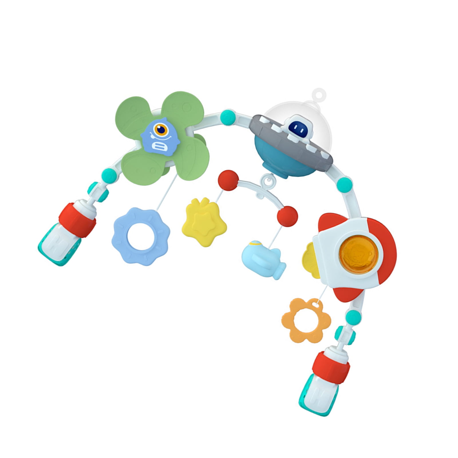 Adjustable Baby Mobile Hanger, Space Theme Crib Clip for Bassinets, Strollers, Playpens with Safe ABS Decorations