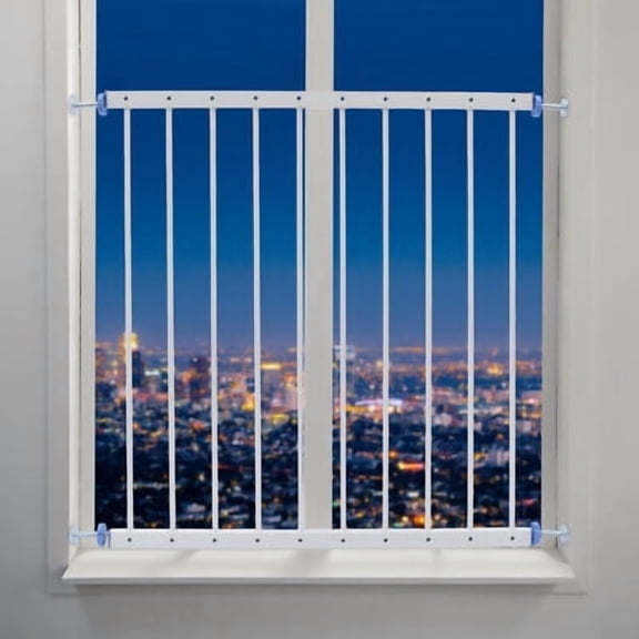 Adjustable Baby Safety Window Guard 30.7-34.3in, Iron Childproof Window Gate