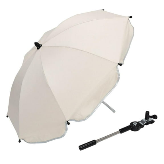 Adjustable Children Pram Pushchair Umbrella Shade Canopy Cover Parasol with Clip , White, 70cm