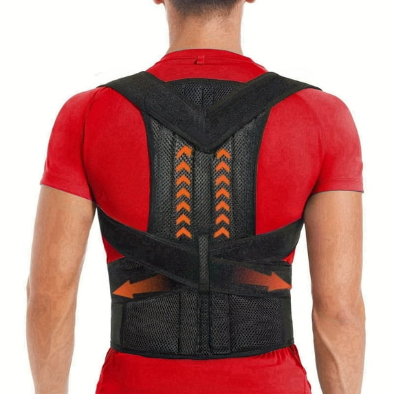Adjustable Back Brace for Men&Women-Upper&Lower Back Support with Lumbar Stability,Breathable Mesh Design,Ergonomic Fit for Posture Correction&Posture Corrector,Sleek Back Brace,Secure Strap Closure