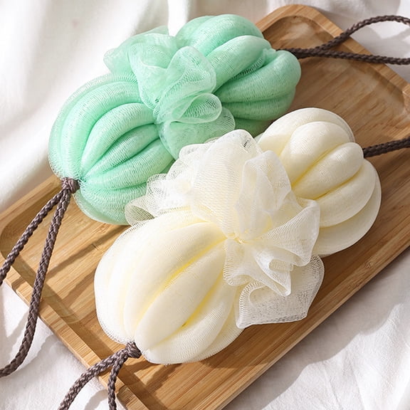 Adjustable Back Scrub Sponge - Stretchable Bath Ball with Ergonomic Grip for Easy Cleansing