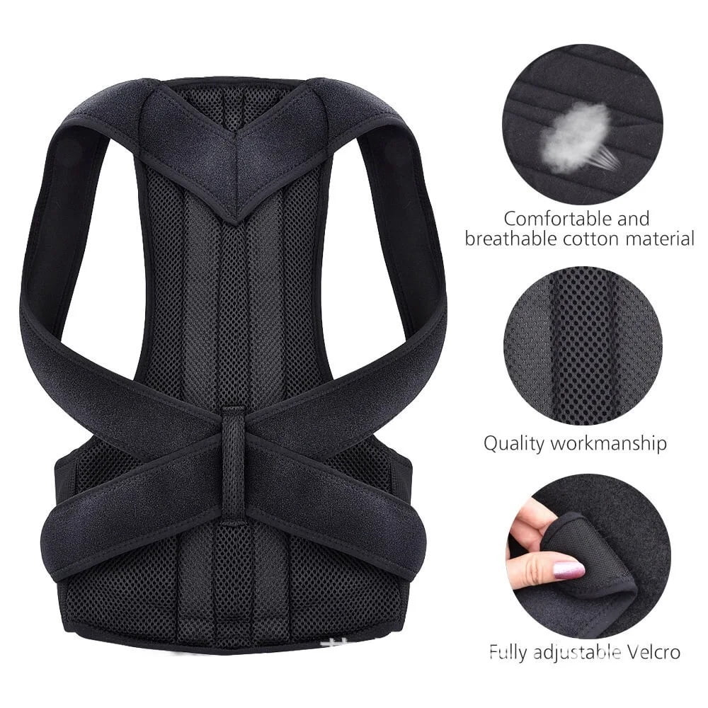 Adjustable Back Shoulder Posture Corrector Belt Clavicle Spine Support ...