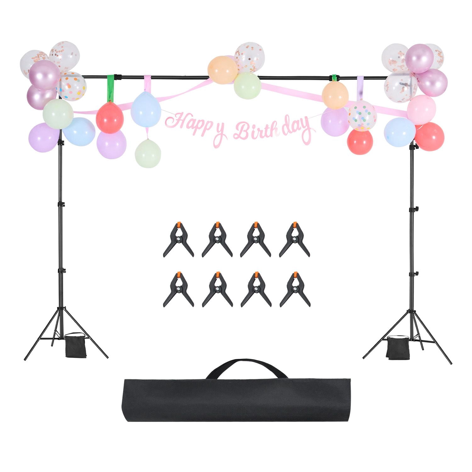 Adjustable Backdrop Stand Kit, 7 x 10 ft Photo Background Frame with 3 ...
