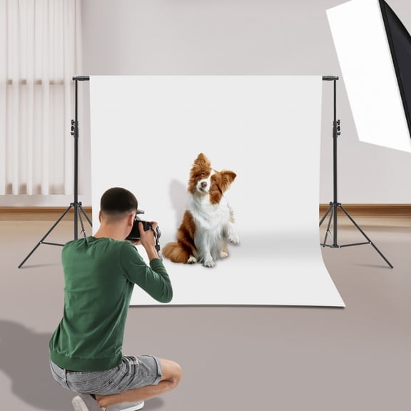 Adjustable Background Stand Heavy Duty Photography Backdrop Support System with 2 Tripods, 2 Crossbars