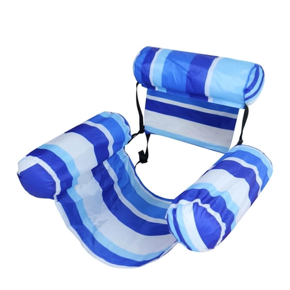 Adjustable Backrest Floating Pool Lounge Chair, 35.43 x 24.01 Inch Soft Fabric Cover Water Hammock Float, Tropical Pattern Inflatable Pool Recliner for Lake Beach Swimming Pool Relaxation