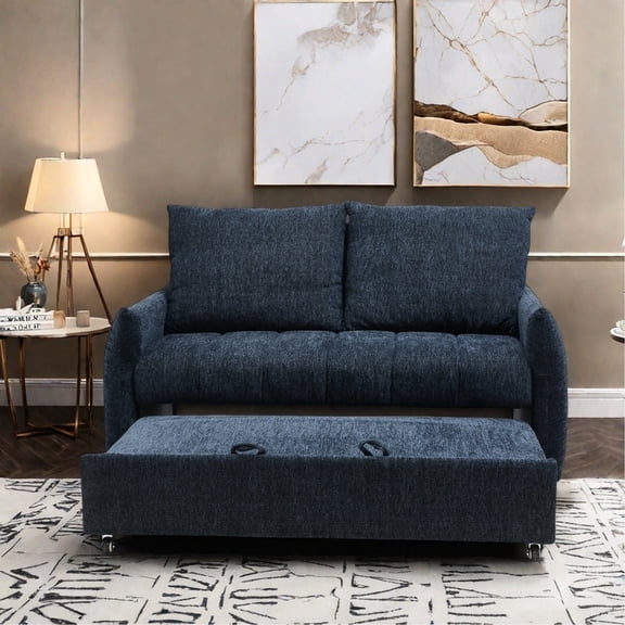 Adjustable Backrest, Pine - Frame Futon | Useful in Living Room, Transforms Function | Comfortable Rest on Soft Cushions