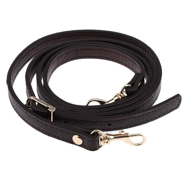 Adjustable Wide Purse Strap Replacement - 58" Long, 1.5" Wide, Fabric Strap With Leather Ends & Gun-Black Hardware