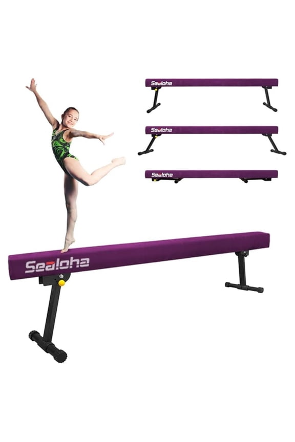 Adjustable Balance Beam XYT 8ft Suede Floor Beam for Home Gymnastics Training Professional Use